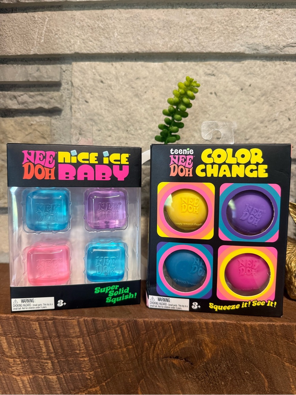 NeeDoh Bundle Color Change & Nice Ice Baby Kids Squish Toy Set